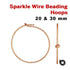 Gold Filled Sparkle Wire Beading Hoops,1 Pair, (GF/401)